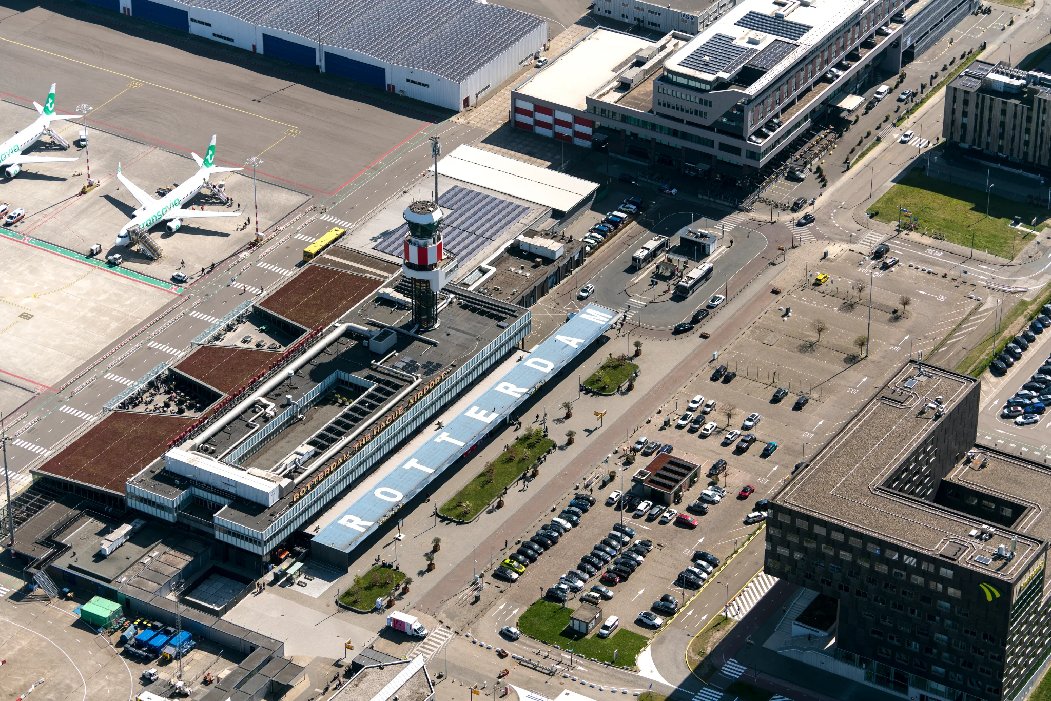 Afbeelding van de omgeving rondom luchthaven Rotterdam